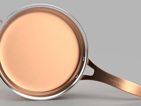 Triply Copper Frying Pan 3D Model