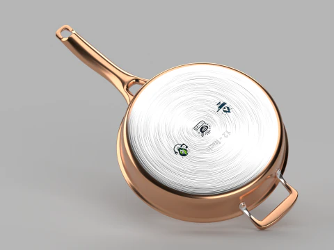 Triply Copper Frying Pan 3D Model