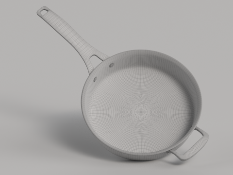Triply Copper Frying Pan Model 3D