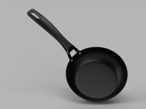 Fry Pan Black 3D Model