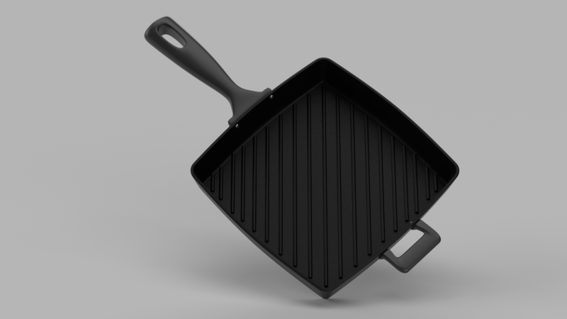 Square Grill Pan 3D Модель .c4d .max .obj .3ds .fbx .stl .blend 