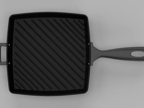 Square Grill Pan 3D Model