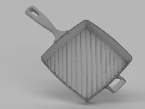 Square Grill Pan 3D Model