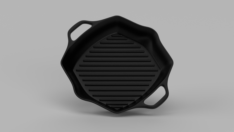 Signature Square Skillet Grill 3D Model .c4d .max .obj .3ds .fbx .stl .blend 