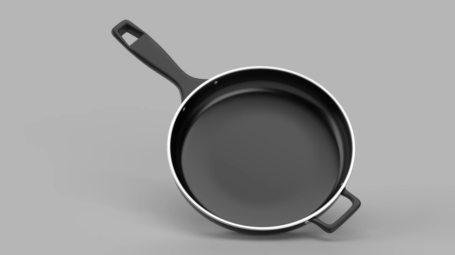 Fry Pan with Handle 3D Model .c4d .max .obj .3ds .fbx .stl .blend 