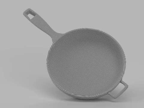 Fry Pan with Handle 3D Model