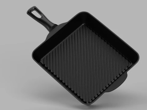 Demir Kare Izgara Tavası 3D Model