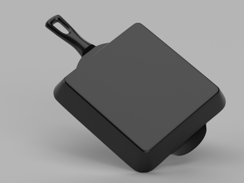 Iron Square Grill Pan 3D Модель