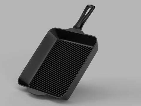 Iron Square Grill Pan 3D Модель