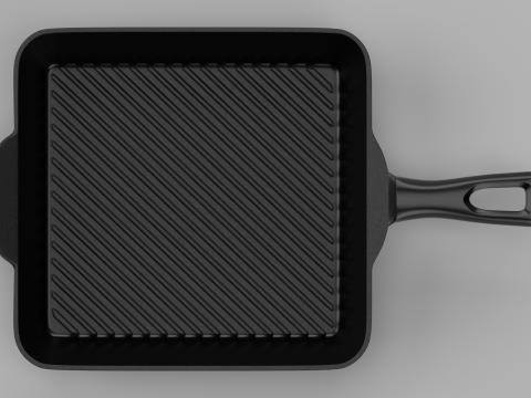 Iron Square Grill Pan 3D Модель