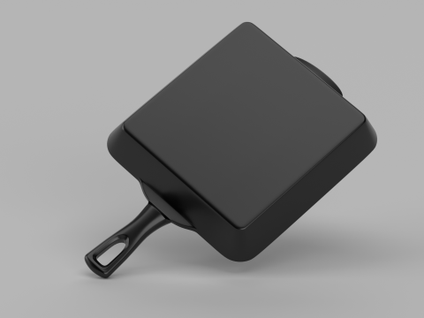Iron Square Grill Pan 3D Модель