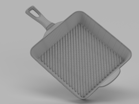 Iron Square Grill Pan 3D Модель