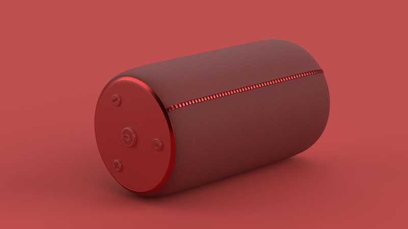 Portable Bluetooth Speaker Red Model 3D .c4d .max .obj .3ds .fbx .stl .blend 