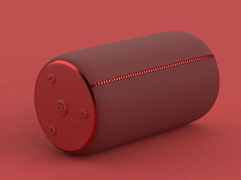 Portable Bluetooth Speaker Red 3D Model