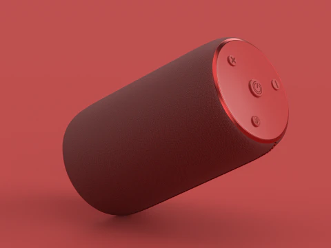 Portable Bluetooth Speaker Red 3D Model