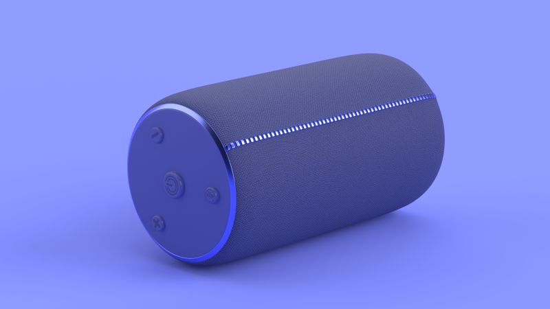Portable Bluetooth Speaker Blue Modelo 3D .c4d .max .obj .3ds .fbx .stl .blend 