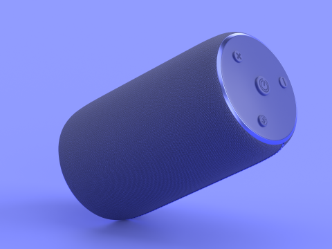Portable Bluetooth Speaker Blue Modelo 3D