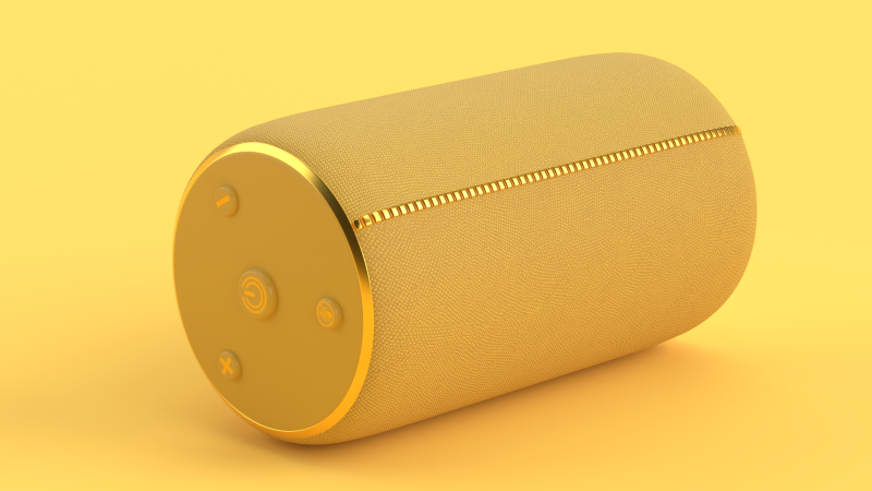 Portable Bluetooth Speaker Yellow Modello 3D .c4d .max .obj .3ds .fbx .stl .blend 