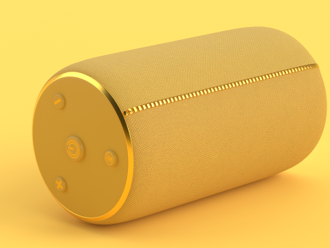 Portable Bluetooth Speaker Yellow Model 3D