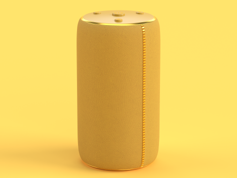 Portable Bluetooth Speaker Yellow Modello 3D