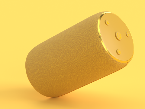 Portable Bluetooth Speaker Yellow Modello 3D