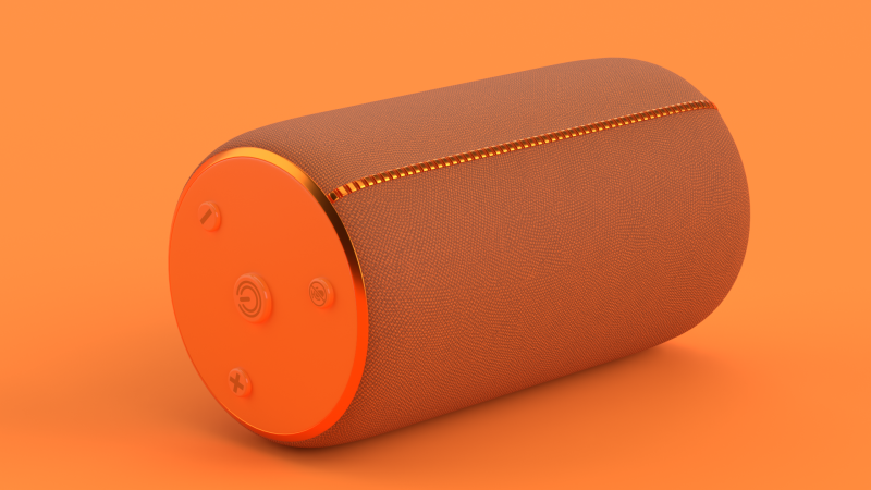 Portable Bluetooth Speaker Orange 3Dモデル .c4d .max .obj .3ds .fbx .stl .blend 