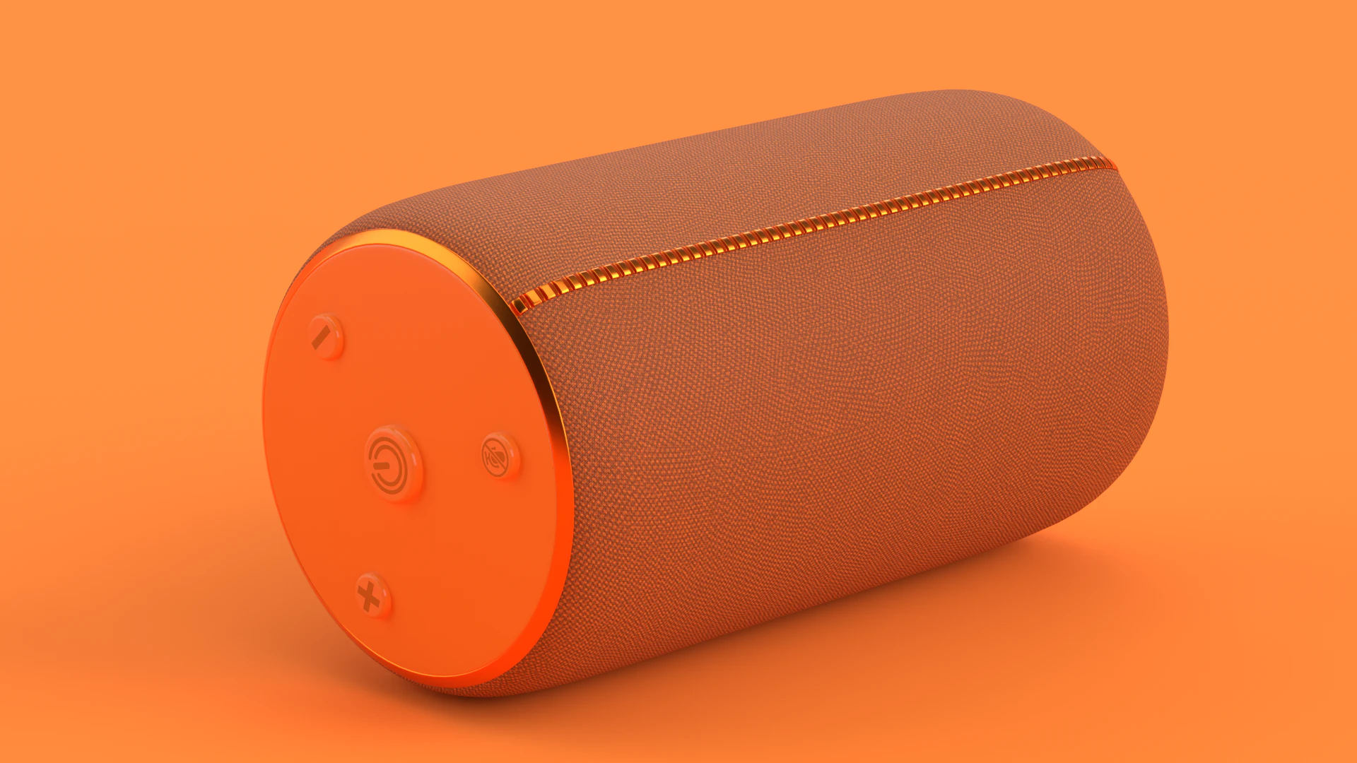 Portable Bluetooth Speaker Orange 3D Model .c4d .max .obj .3ds .fbx .stl .blend 