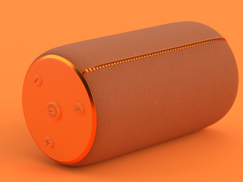 Portable Bluetooth Speaker Orange Model 3D