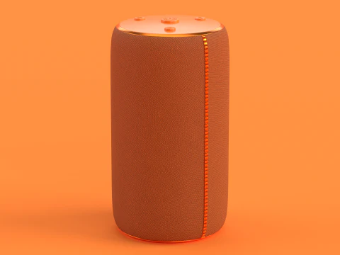Portable Bluetooth Speaker Orange 3D Model