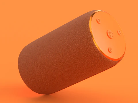 Portable Bluetooth Speaker Orange 3D Model