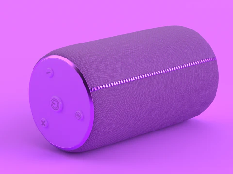 Przenośny głośnik Bluetooth w kolorze fioletowym Model 3D
