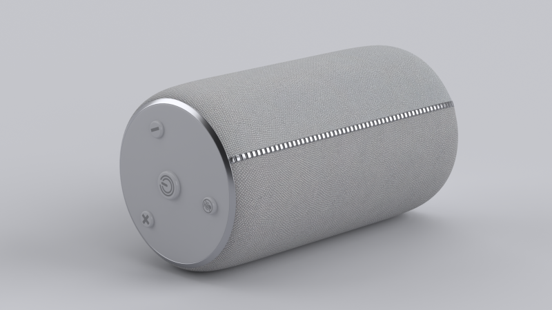 Portable Bluetooth Speaker Grey 3D मॉडल .c4d .max .obj .3ds .fbx .stl .blend 