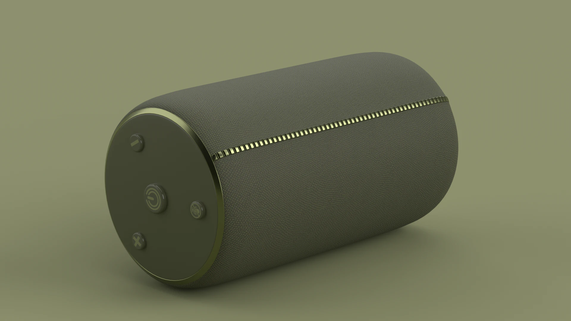 Portable Bluetooth Speaker Dark Green 3D Model .c4d .max .obj .3ds .fbx .stl .blend 