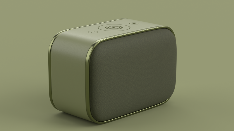 Wireless Speaker Dark Green 3D Model .c4d .max .obj .3ds .fbx .stl .blend 