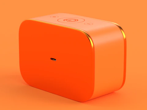 Wireless Speaker Orange 3D Model