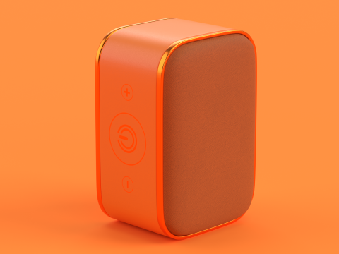 Wireless Speaker Orange Modelo 3D