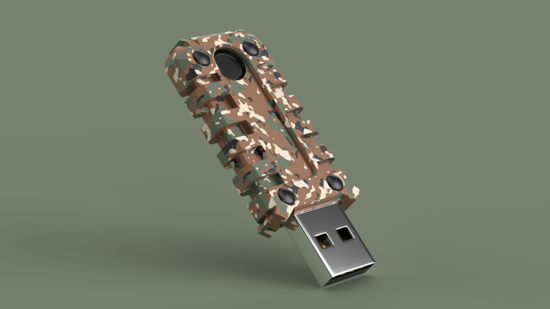 Usb Flash Drive Camouflage Modèle 3D .c4d .max .obj .3ds .fbx .stl .blend 
