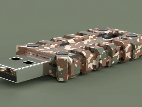 Usb Flash Drive Camouflage 3D Model