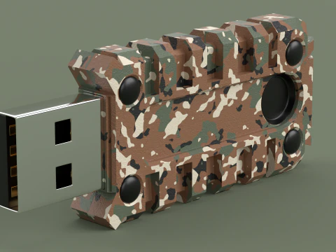 Usb Flash Drive Camouflage 3D Model