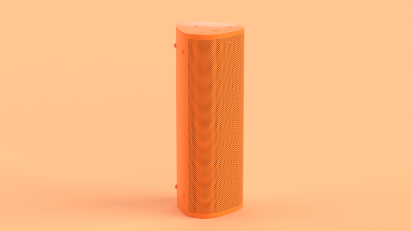 Ultra Portable Smart Speaker Orange 3D Model .c4d .max .obj .3ds .fbx .stl .blend