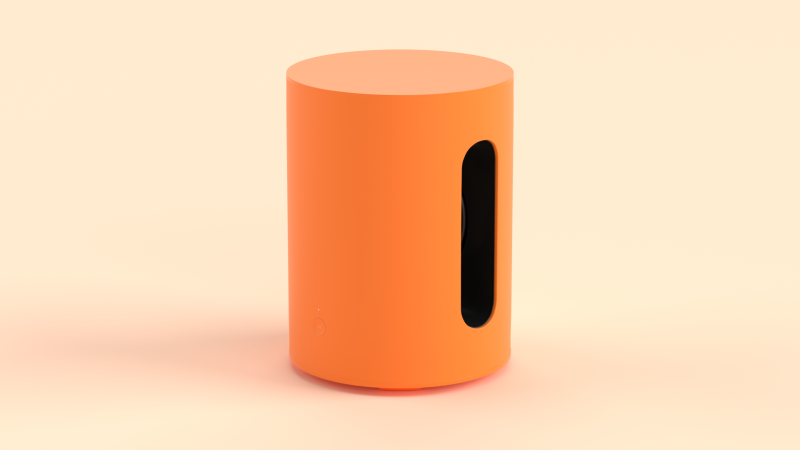 Wireless Subwoofer Orange 3D 模型 .c4d .max .obj .3ds .fbx .stl .blend 