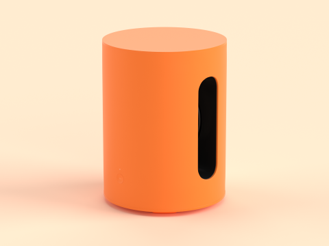 Wireless Subwoofer Orange 3D Model