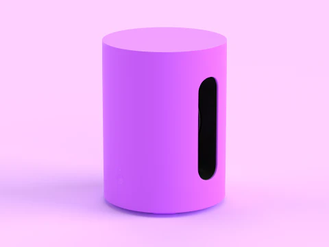 Bezprzewodowy subwoofer w kolorze fioletowym Model 3D