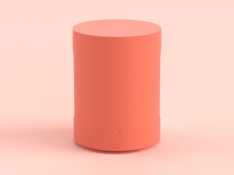 Wireless Subwoofer Red 3D Model