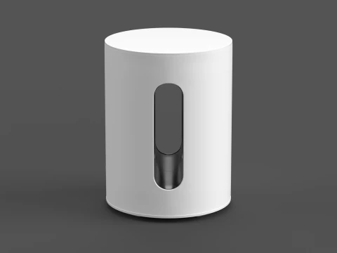 Subwoofer Nirkabel Putih Model 3D