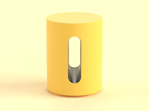 Subwoofer sem fio amarelo Modelo 3D