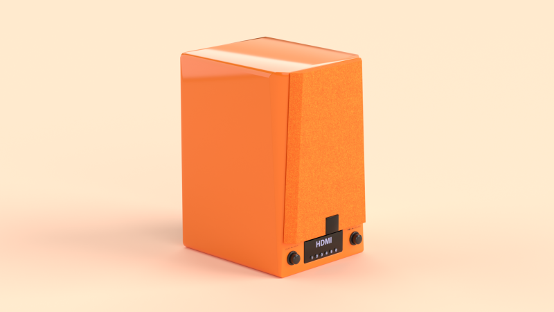 Prime Wireless Speaker Orange 3D Model .c4d .max .obj .3ds .fbx .stl .blend 