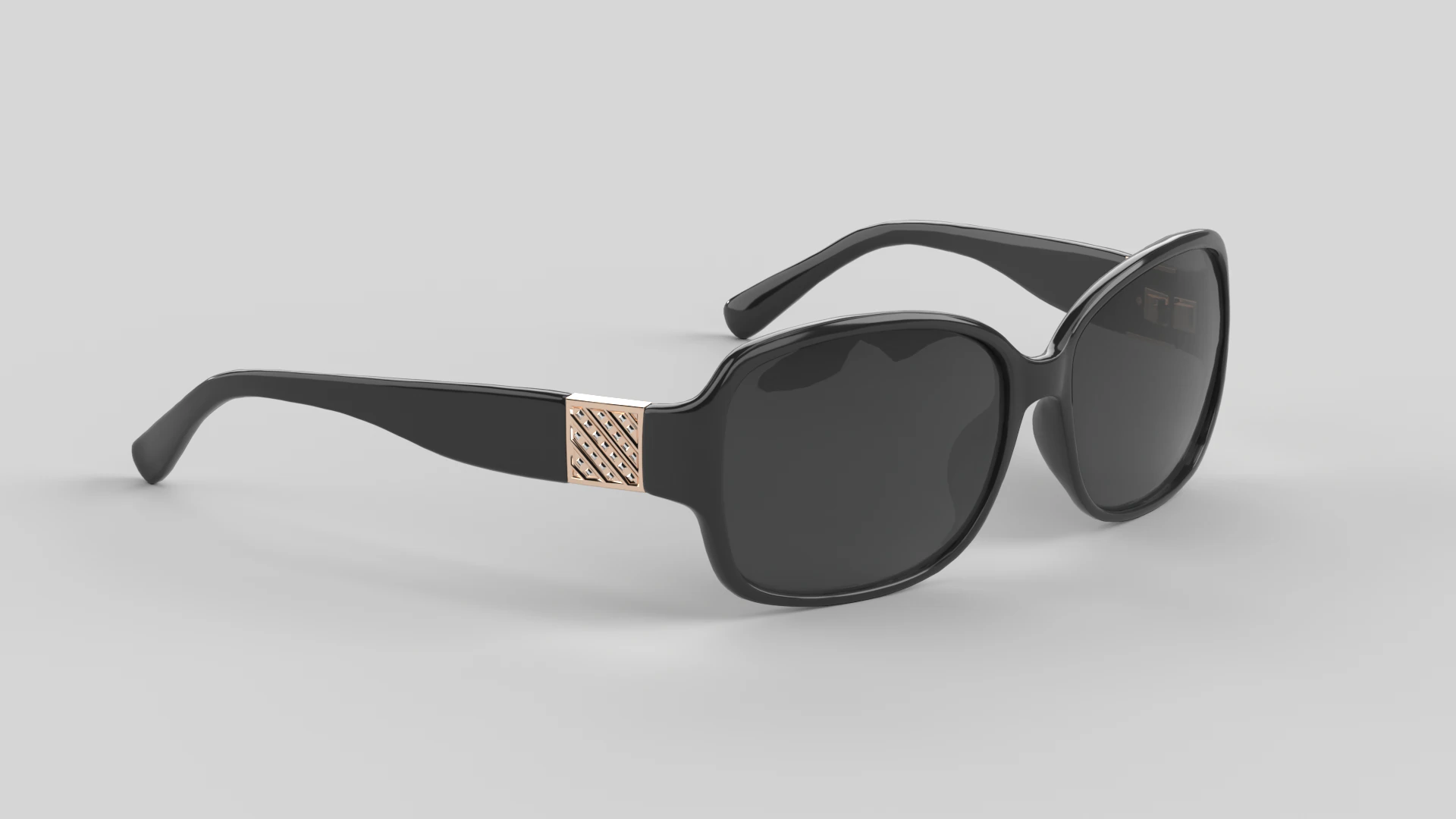Square Rose Eyewear Glasses 3D Model .c4d .max .obj .3ds .fbx .stl .blend 