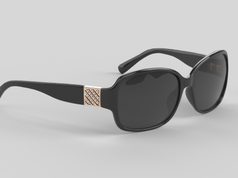 Square Rose Eyewear Glasses 3D 모델