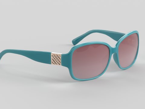 Square Rose Eyewear Glasses 3D Model